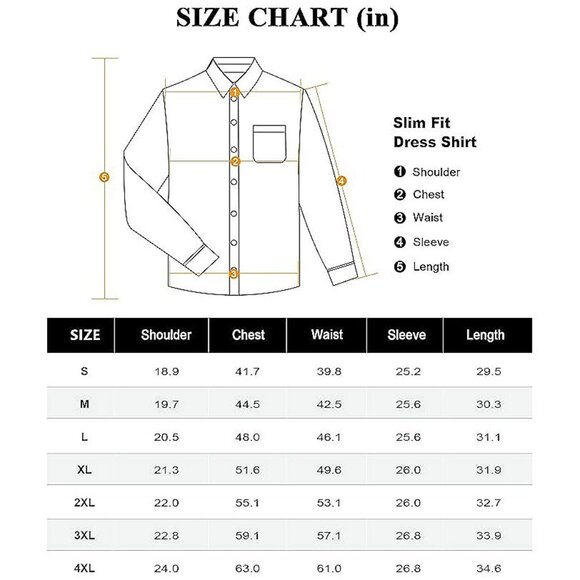 Mens Dress Shirts 4-Way Stretch Long Sleeve Collared Casual Light Blue - Picture 4 of 6